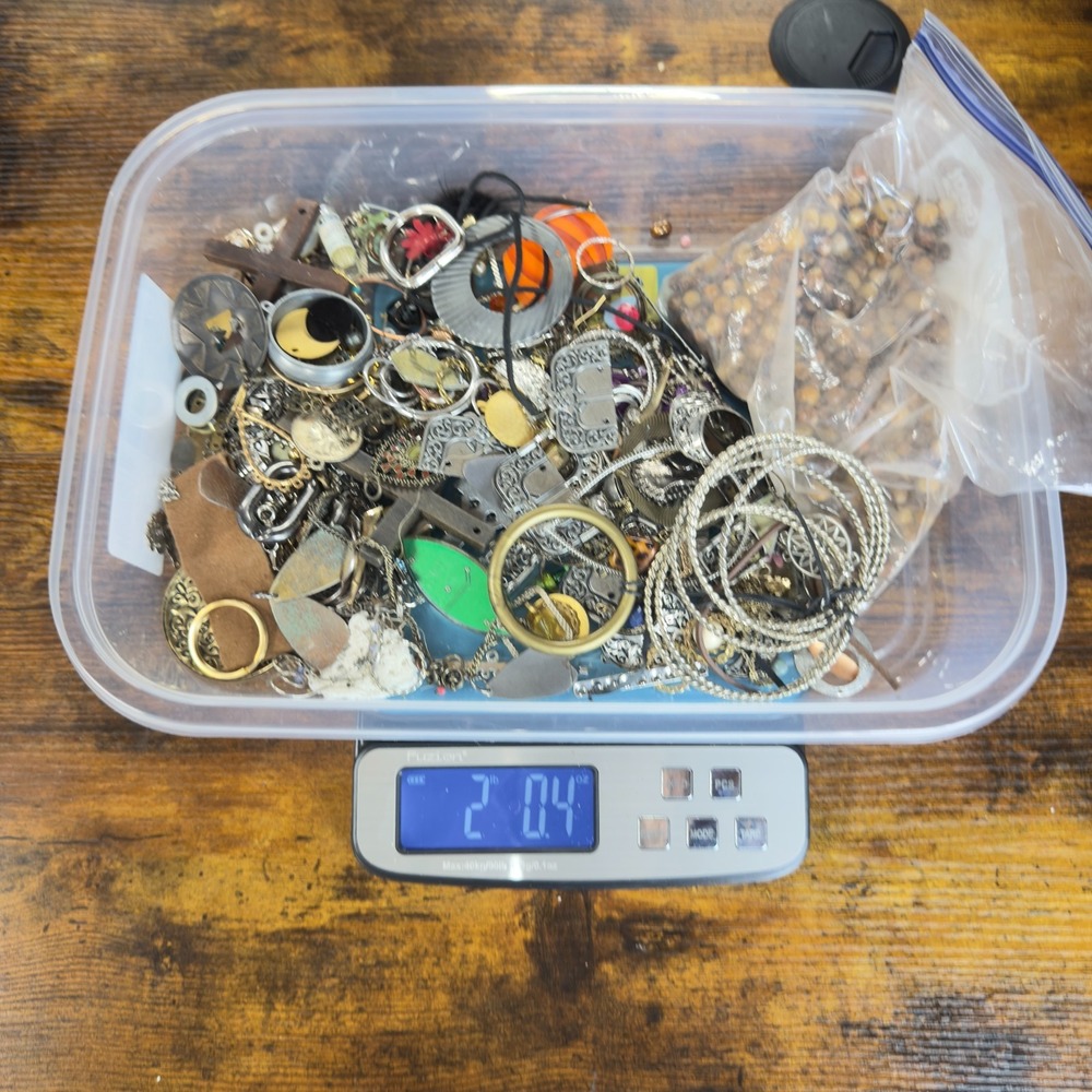 Craft Beading Jewelry Lot 2.04 Lbs Mixed Costume Pieces For DIY Upcycle Project